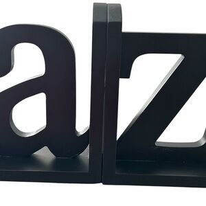 Black Bookends with Letter Design